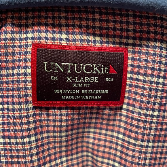 Untuckit Men's Purple Checkered Shirt, XL Slim - Picture 3 of 5